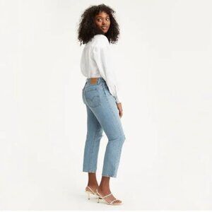 Levi’s Wedgie Straight High Rise Distressed Button Fly Jeans‎ Size 27